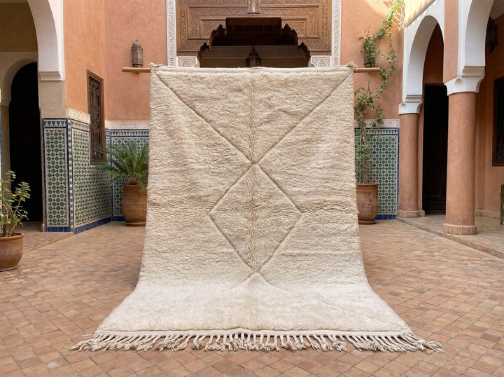 Cream Large Embossed Diamond Custom Moroccan Rug - Africancreates