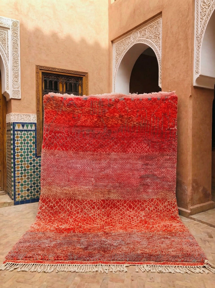 Red & Orange Mottled Gradient Custom Moroccan Rug - Africancreates