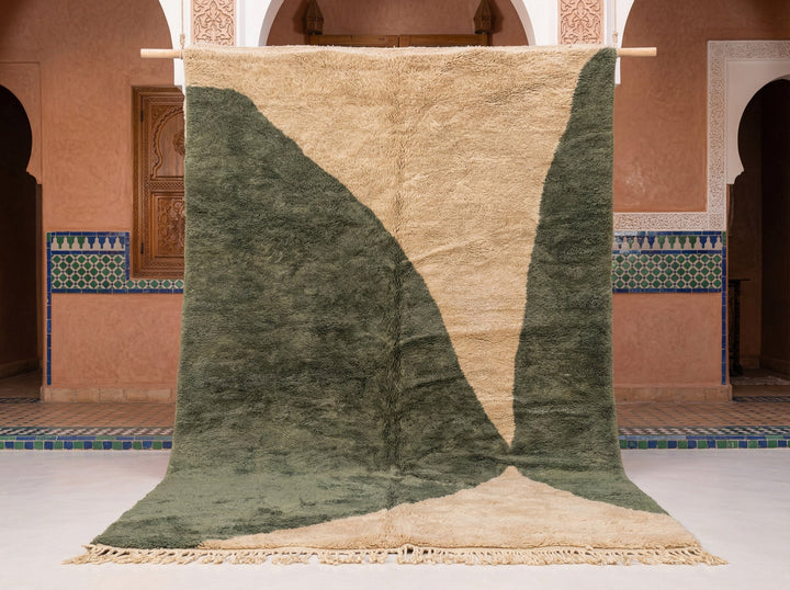 Sage & Taupe Asymmetric X Custom Moroccan Rug - Africancreates