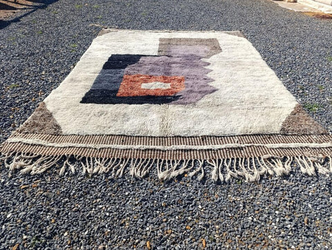 Moroccan rug ,  Extra large rugs beni ourain rug - rugs for living room and bedroom - abstract rug - Berber Rug - shagy rug - large area rugs - Mrirt rugs