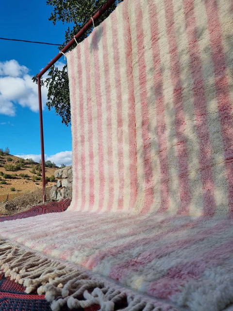 Pink Moroccan rugs , large area Beni Ourain rugs , 8x10 Moroccan rugs