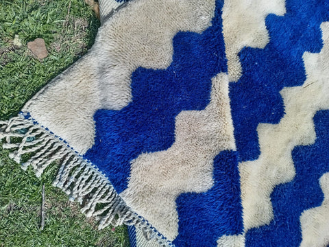 Moroccan blue waves Mrirt Rug Beni Ourain Berber rug