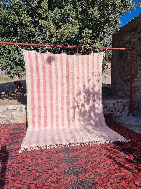Pink Moroccan rugs , large area Beni Ourain rugs , 8x10 Moroccan rugs