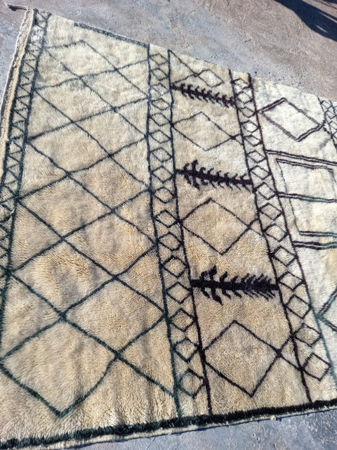 Moroccan Mrirt rug in black and white design