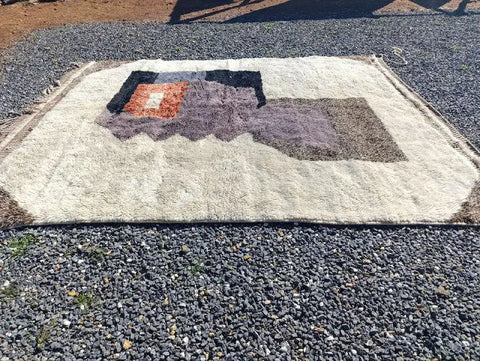 Moroccan rug ,  Extra large rugs beni ourain rug - rugs for living room and bedroom - abstract rug - Berber Rug - shagy rug - large area rugs - Mrirt rugs