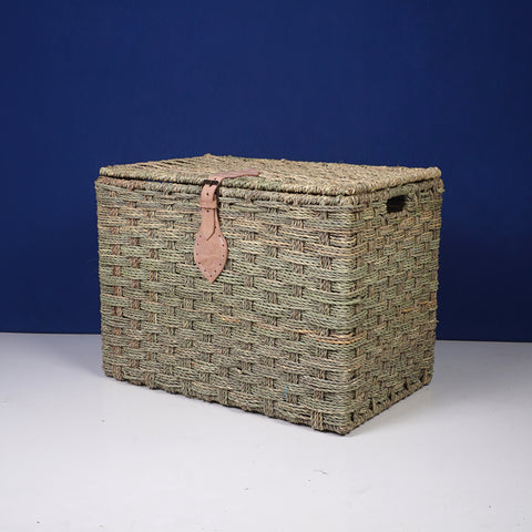 Wicker storage trunk - Palm leaf storage chest Storage basket