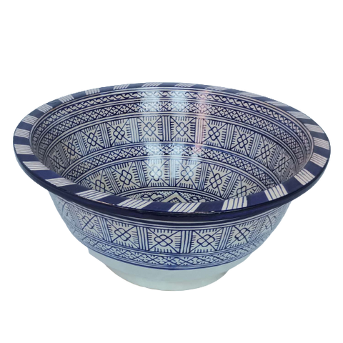 Moroccan Washbasin for bathroom & kitchen farmhouse sink Moroccan sink blue geometric design