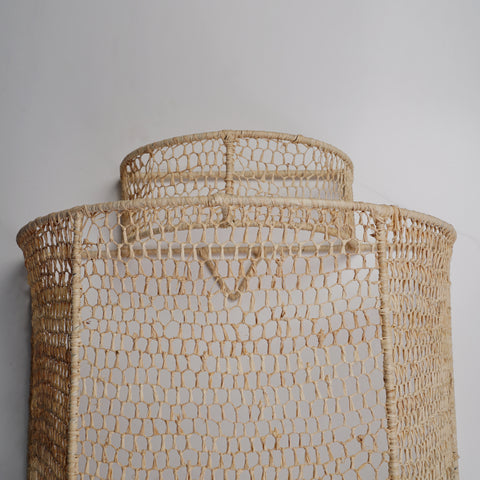 Braided raffia wall lamp - Octagonal