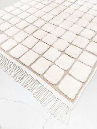 Checkered tufted Modern contemporary design Beni Ourain Berber area Moroccan Mrirt 8x10 rugs | wool handmade Moroccan 9x12 rugs