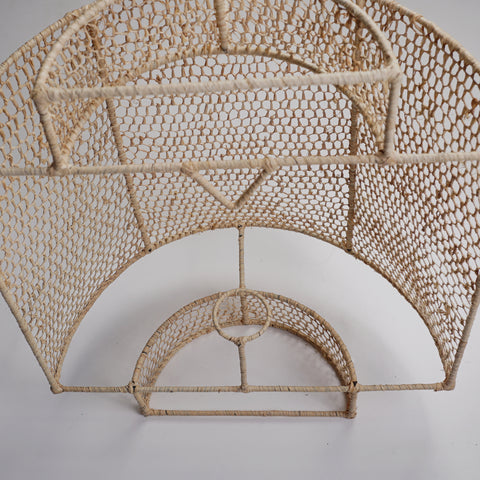 Braided raffia wall lamp - Octagonal