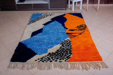 Blue Design Mrirt Moroccan rug