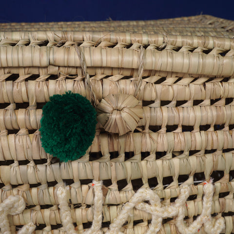Wicker Storage Trunk - Palm Leaf Storage Chest and Basket 80 cm, i love you in white