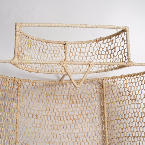 Braided raffia wall lamp - Octagonal