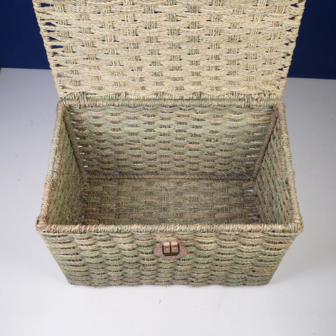 Wicker storage trunk - Palm leaf storage chest Storage basket