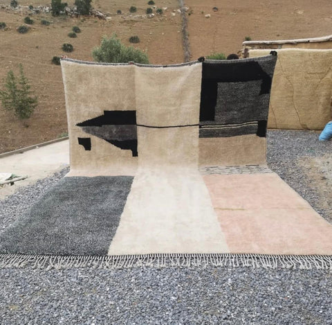 Berber Moroccan rug ,  Extra large rugs beni ourain rug - rugs for living room and bedroom - abstract rug - Berber Rug - shagy rug - large area rugs - Mrirt rugs