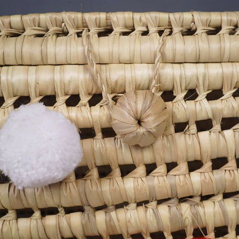 Wicker Storage Trunk - Palm Leaf Storage Chest and Basket 80 cm, i love you