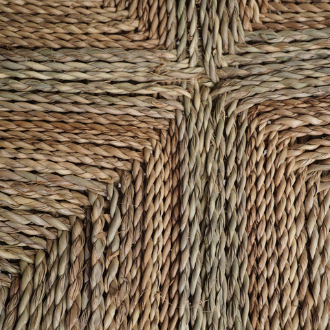 Moroccan wooden and braided stool