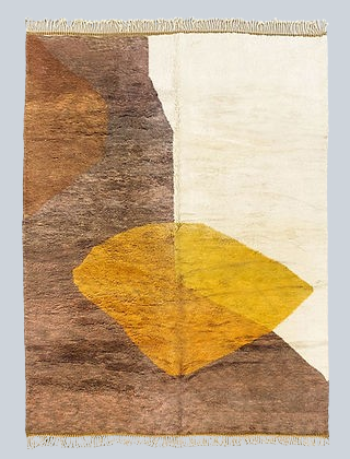 Modern Brown Gold contemporary design Beni Ourain rug Berber area Moroccan Mrirt 8x10 rugs | wool handmade Moroccan 9x12 rugs