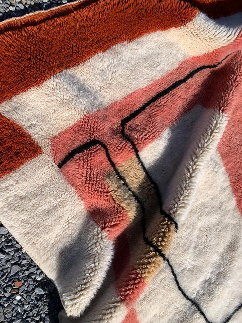 Berber Moroccan rug ,  Extra large rugs beni ourain rug - rugs for living room and bedroom - abstract rug - Berber Rug - shagy rug - large area rugs - Mrirt rugs