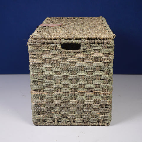 Wicker storage trunk - Palm leaf storage chest Storage basket