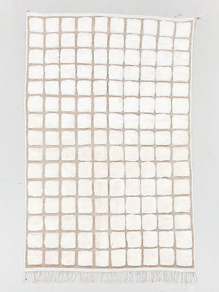 Checkered tufted Modern contemporary design Beni Ourain Berber area Moroccan Mrirt 8x10 rugs | wool handmade Moroccan 9x12 rugs
