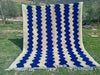 Blue Stripes Moroccan rug , Beni ourain rug ,soft Wool rug , 8x10 rug ,beni mrirt rug, Area rug, rug for living room