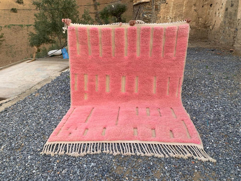 Pink Berber Moroccan rug ,  Extra large rugs beni ourain rug - rugs for living room and bedroom - abstract rug - Berber Rug - shagy Pink rug - large area rugs - Pink Mrirt rugs