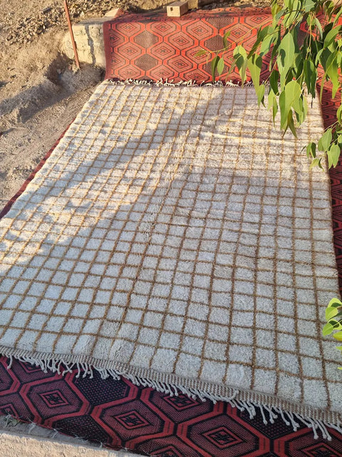 Moroccan rugs , large area Beni Ourain rugs , 8x10 Moroccan rugs , plush Moroccan area rug