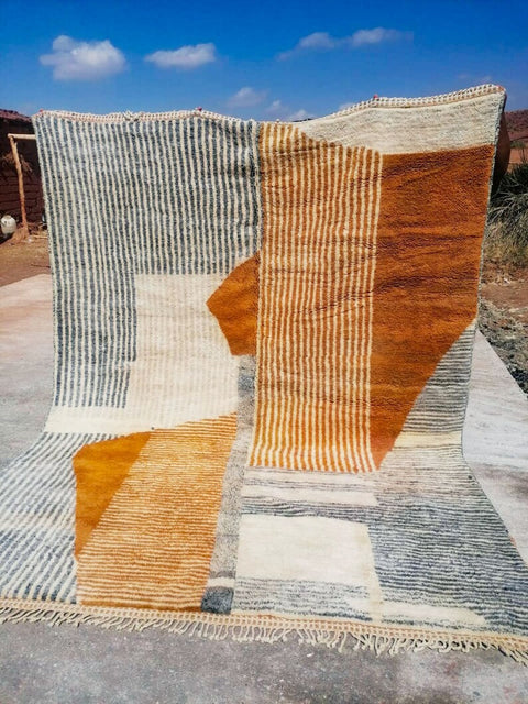 Modern Moroccan Mrirt Rugs: large area rugs for living room , handcrafted Moroccan Beni Ourain rugs.