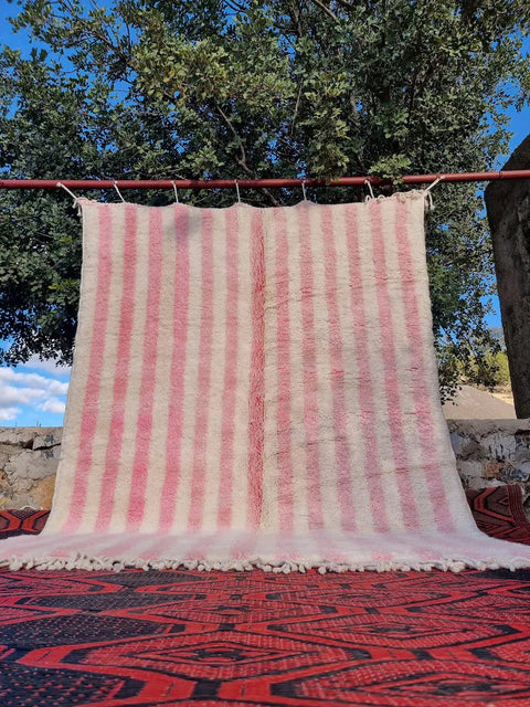 Pink Moroccan rugs , large area Beni Ourain rugs , 8x10 Moroccan rugs