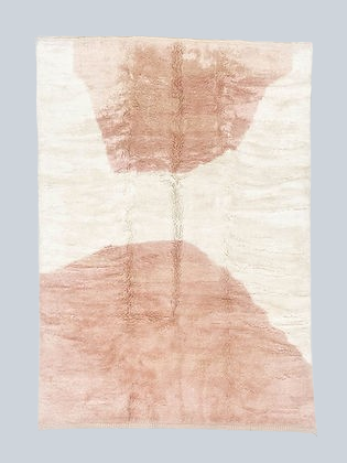 White and Peach Modern contemporary design Beni Ourain Berber area Moroccan Mrirt 8x10 rugs | wool handmade Moroccan 9x12 rugs