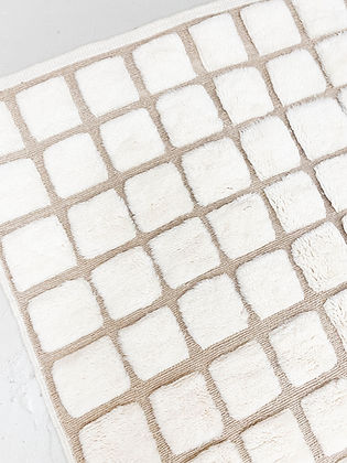 Checkered tufted Modern contemporary design Beni Ourain Berber area Moroccan Mrirt 8x10 rugs | wool handmade Moroccan 9x12 rugs