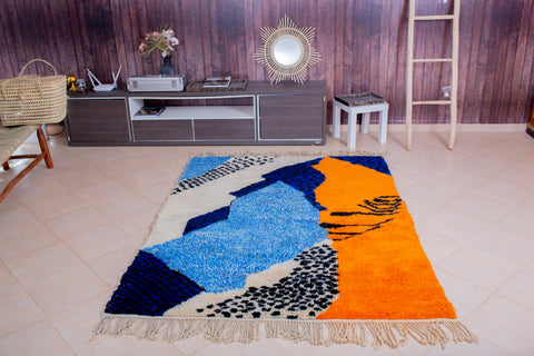 Blue Design Mrirt Moroccan rug