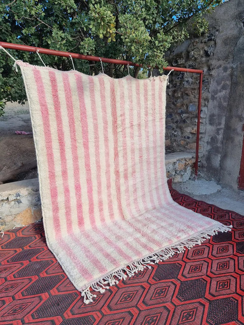 Pink Moroccan rugs , large area Beni Ourain rugs , 8x10 Moroccan rugs