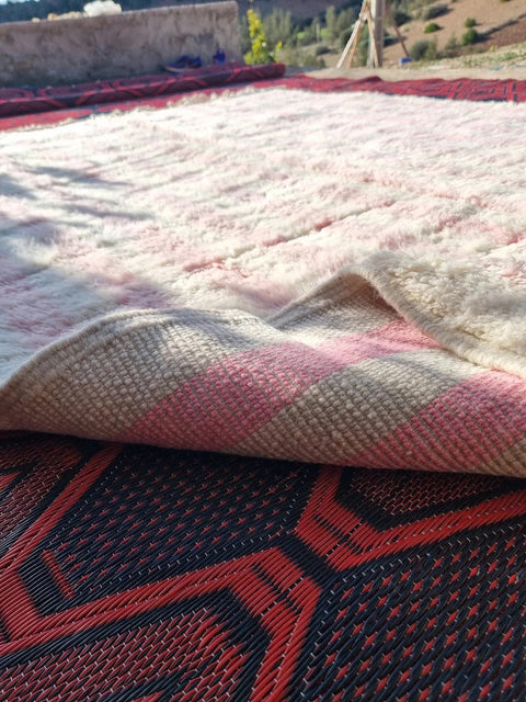 Pink Moroccan rugs , large area Beni Ourain rugs , 8x10 Moroccan rugs