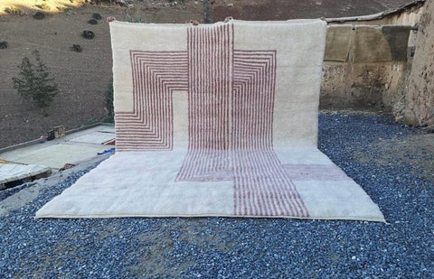 Large Moroccan rug , 8x10 rugs beni ourain rug - rugs for living room and bedroom - abstract rug - Berber Rug - shagy rug - large area rugs