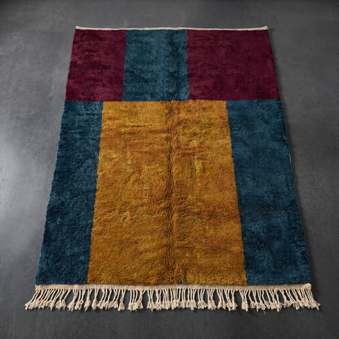 Deep Warm Colors Handmade Moroccan Rug - Custom Living Room Area Beni Rugs