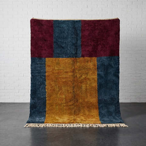 Deep Warm Colors Handmade Moroccan Rug - Custom Living Room Area Beni Rugs