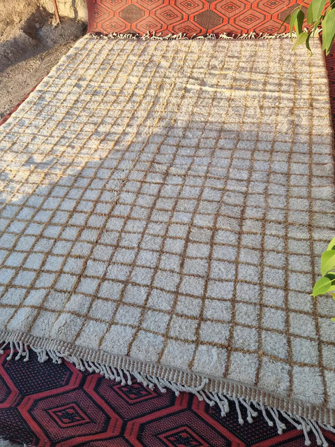 Moroccan rugs , large area Beni Ourain rugs , 8x10 Moroccan rugs , plush Moroccan area rug