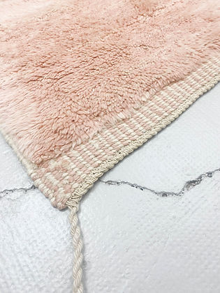 White and Peach Modern contemporary design Beni Ourain Berber area Moroccan Mrirt 8x10 rugs | wool handmade Moroccan 9x12 rugs