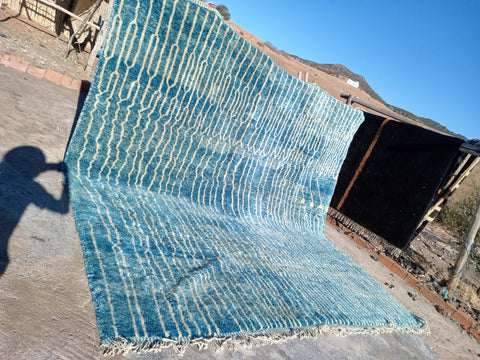 Extra large Moroccan Mrirt rug in Turquoise Design