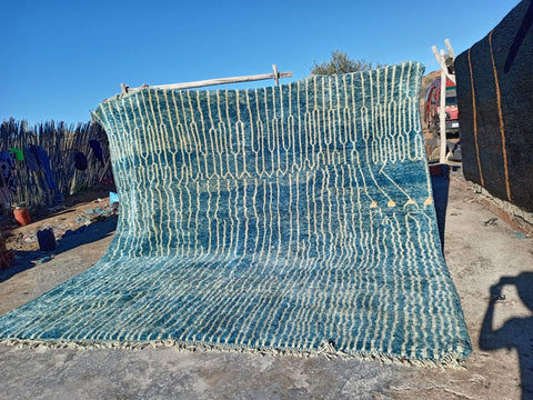 Extra large Moroccan Mrirt rug in Turquoise Design
