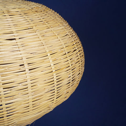 Natural wicker and reed pendant light - Boule