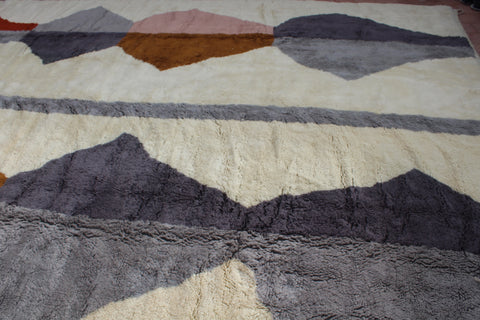 Warm Natural Colors Handmade Moroccan Rug - Custom Living Room Area Beni Rugs