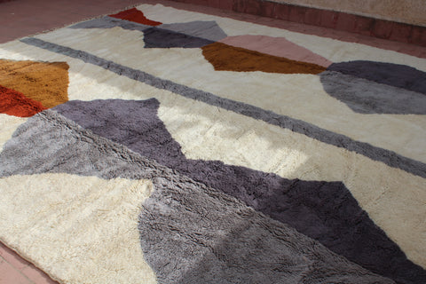 Warm Natural Colors Handmade Moroccan Rug - Custom Living Room Area Beni Rugs