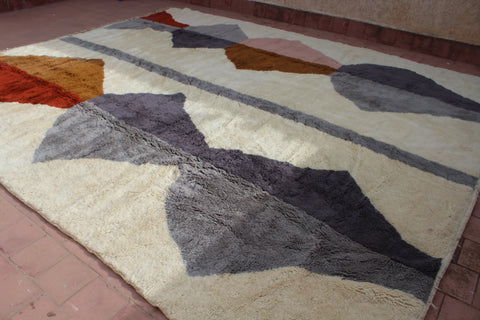 Warm Natural Colors Handmade Moroccan Rug - Custom Living Room Area Beni Rugs