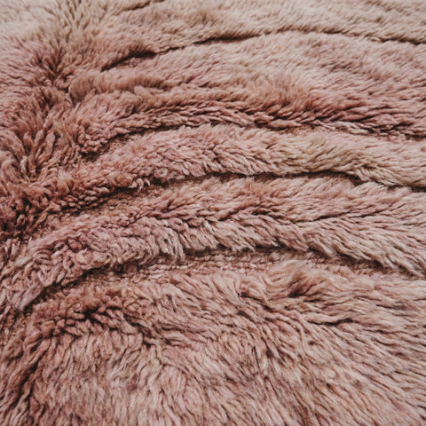 Plain Pink Wool Rug – Handmade Moroccan Berber Carpet, Tribal Floor Decor