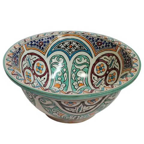 Moroccan handcrafted Ceramic sink,handmade bathroom vessel sink,washbasin for bathroom & kitchen,farmhouse sink,Moroccan sink bowl, handcrafted bathroom sink,handmade sink design