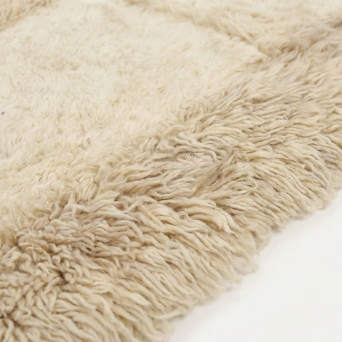 Handwoven Natural Wool Beni Ourain Rug – Cream Taupe Shag Area Carpet