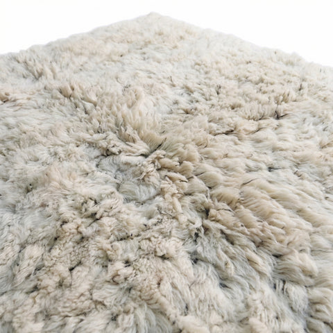 Natural Cream Handmade Moroccan Rug - Custom Living Room Shaggy Area Beni Ourain Rugs